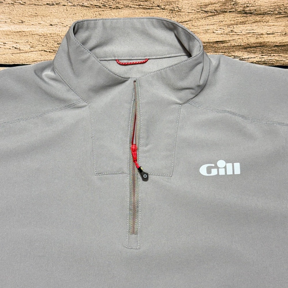 Gill Race Jacket Mens Large Gray 1/4 Zip Pullover Windbreaker Boating Sailing